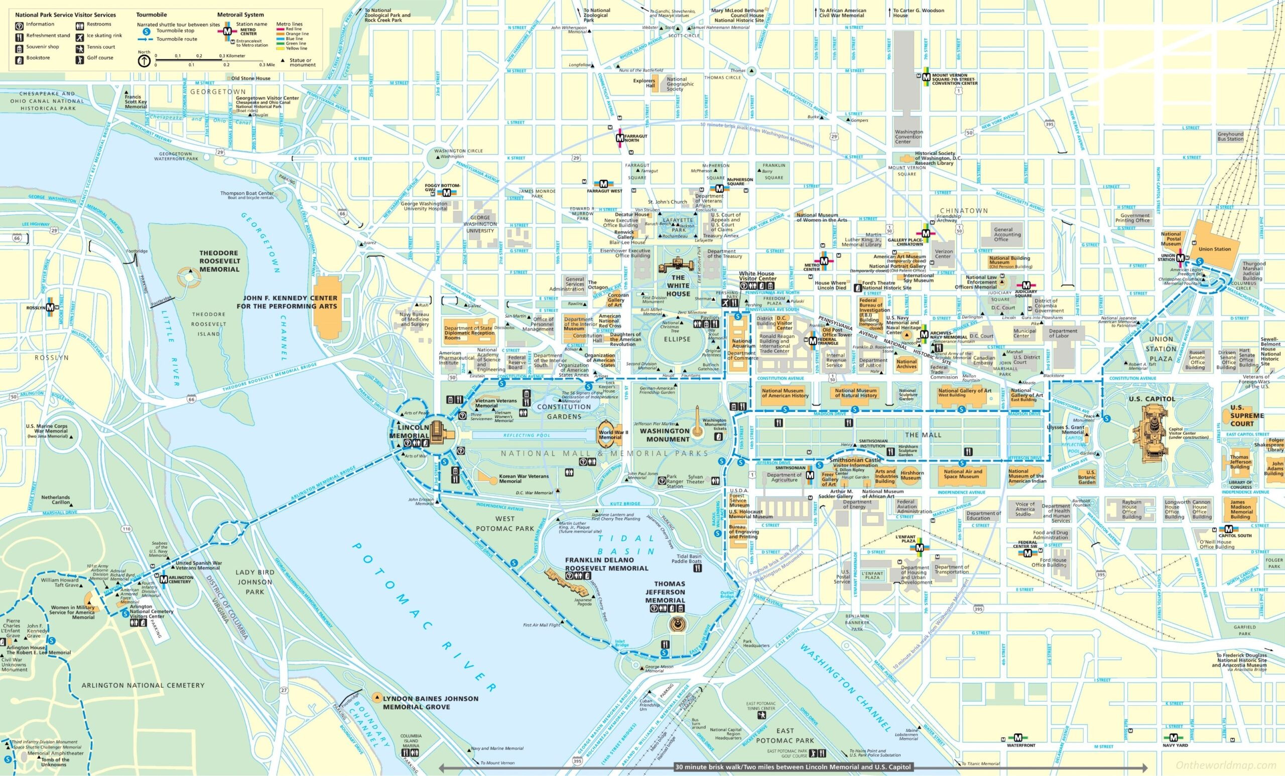 Printable Tourist Map Of Washington Dc