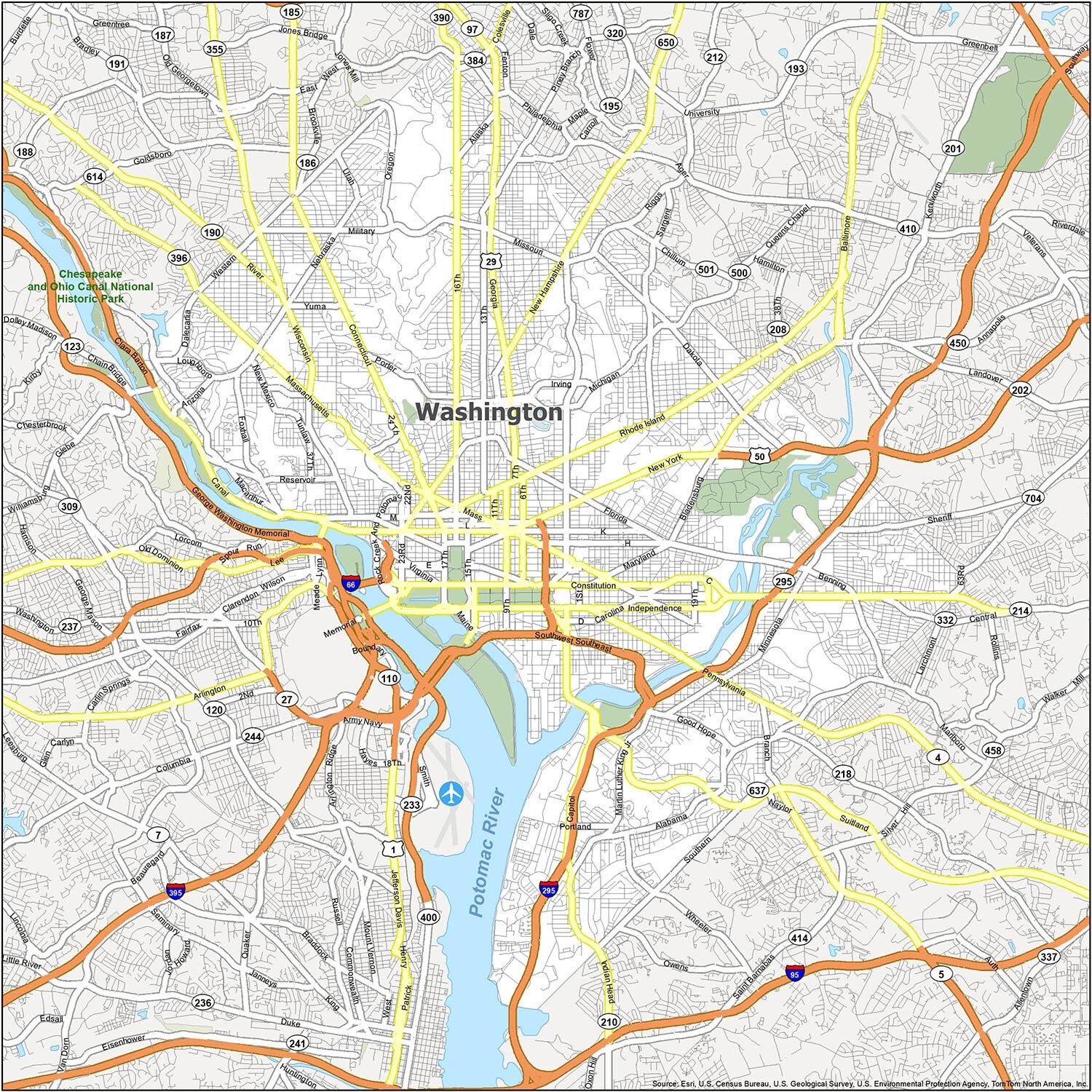 Washington DC Map District Of Columbia GIS Geography