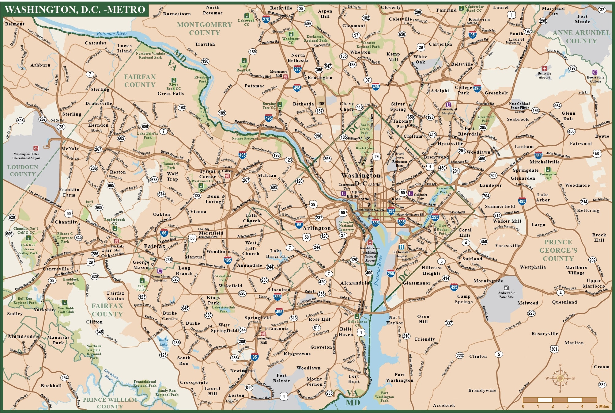 Printable Map Of Washington Dc Metro