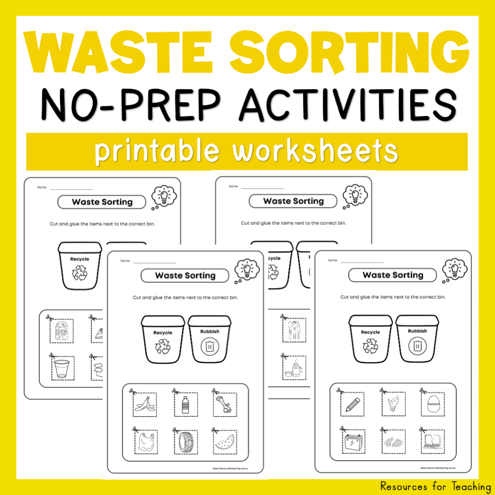 Waste Sorting Worksheets Resources For Teaching Australia