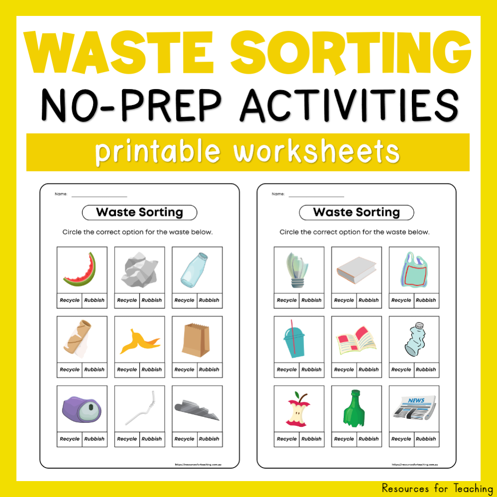 Waste Sorting Worksheets Resources For Teaching Australia