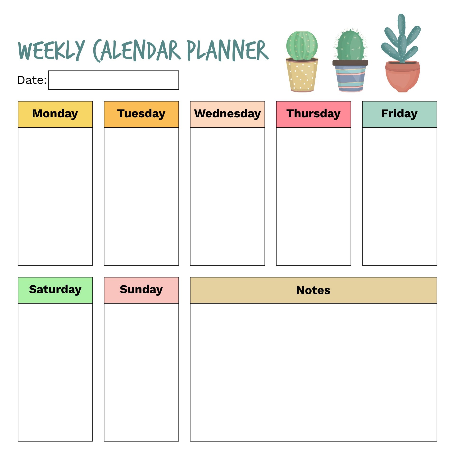 Weekly Calendar With Time Slots 13 Free PDF Printables