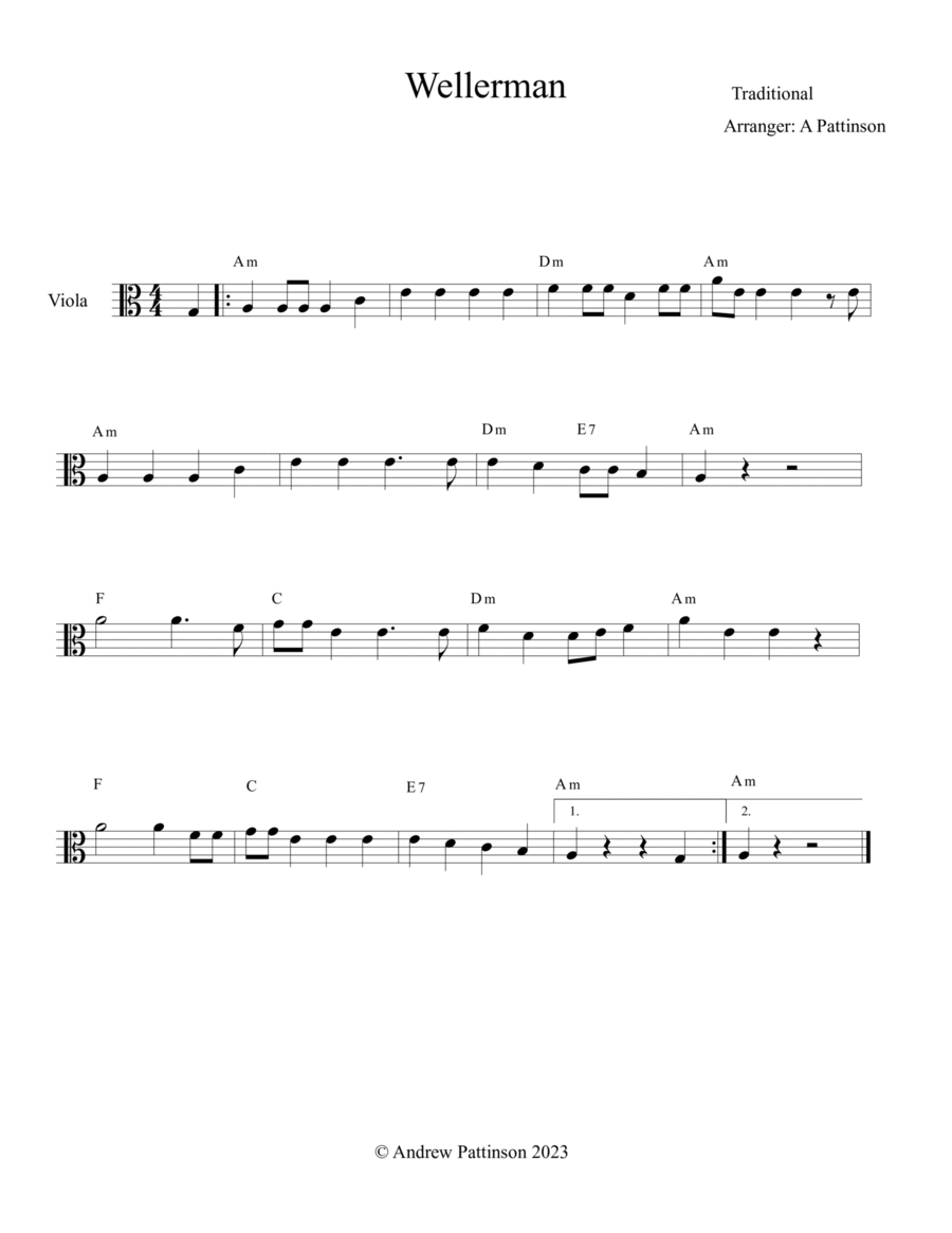 Wellerman Easy Viola Viola Solo Beginning Digital Sheet Music Sheet Music Plus