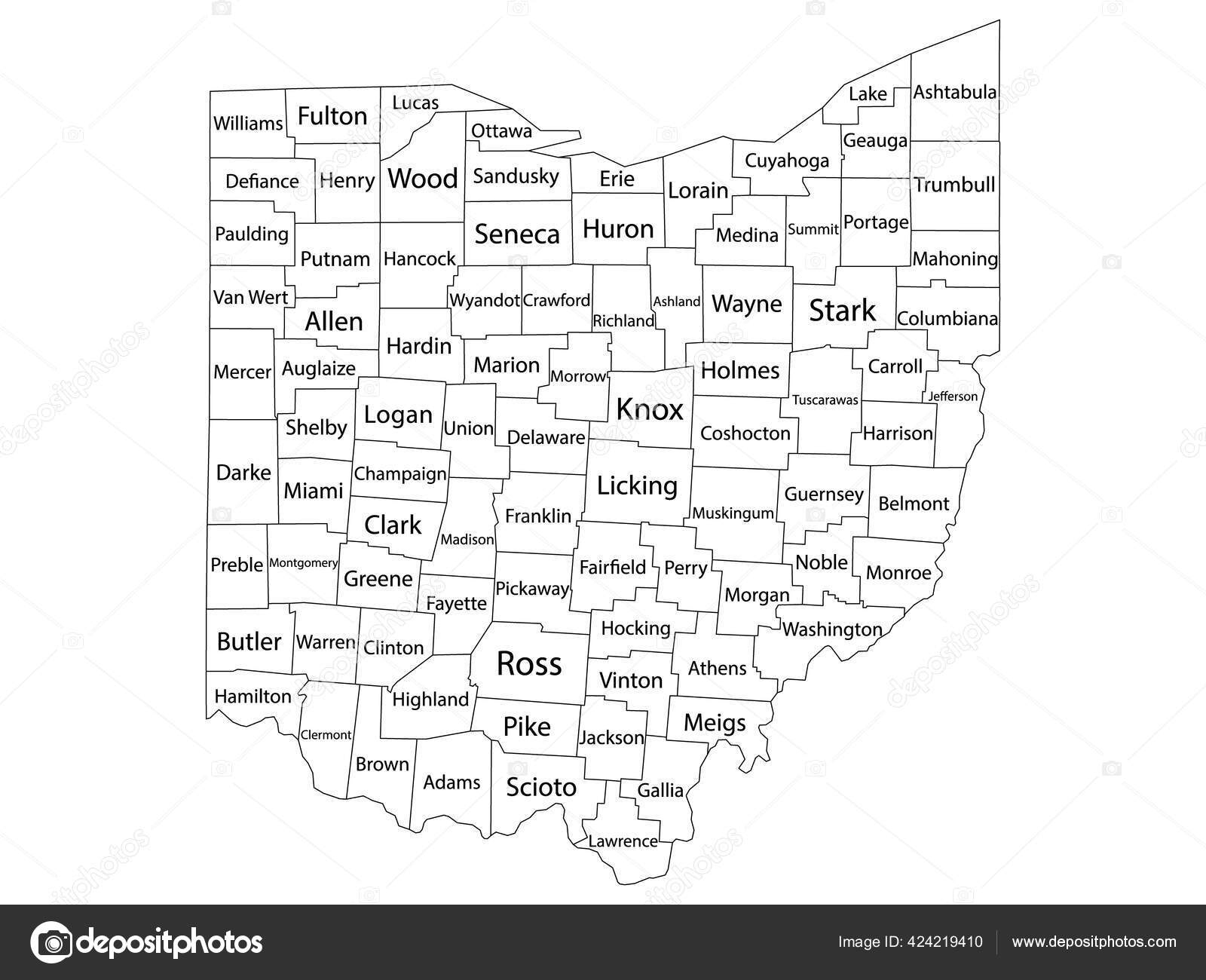 Map Of Ohio Counties Printable