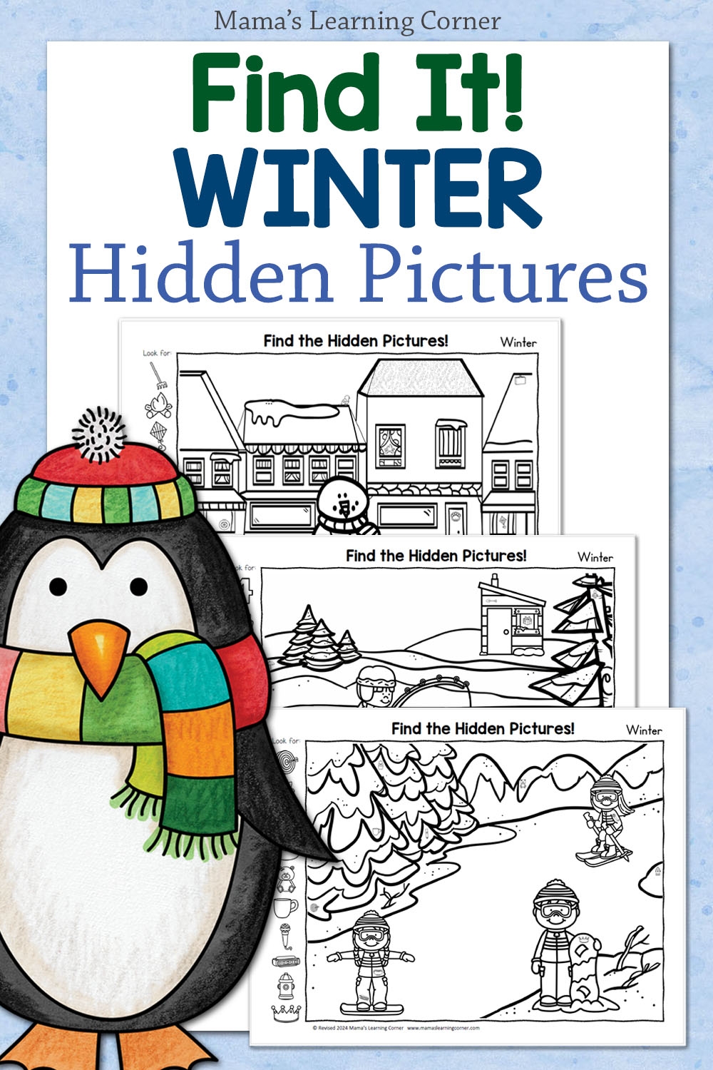 Winter Hidden Picture Worksheets Mamas Learning Corner Winter Hidden Picture Worksheets Mamas Learning Corner