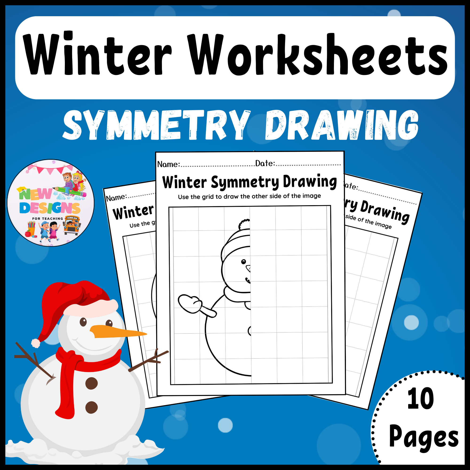 Winter Symmetry Drawing Printable Winter Worksheets Made By Teachers