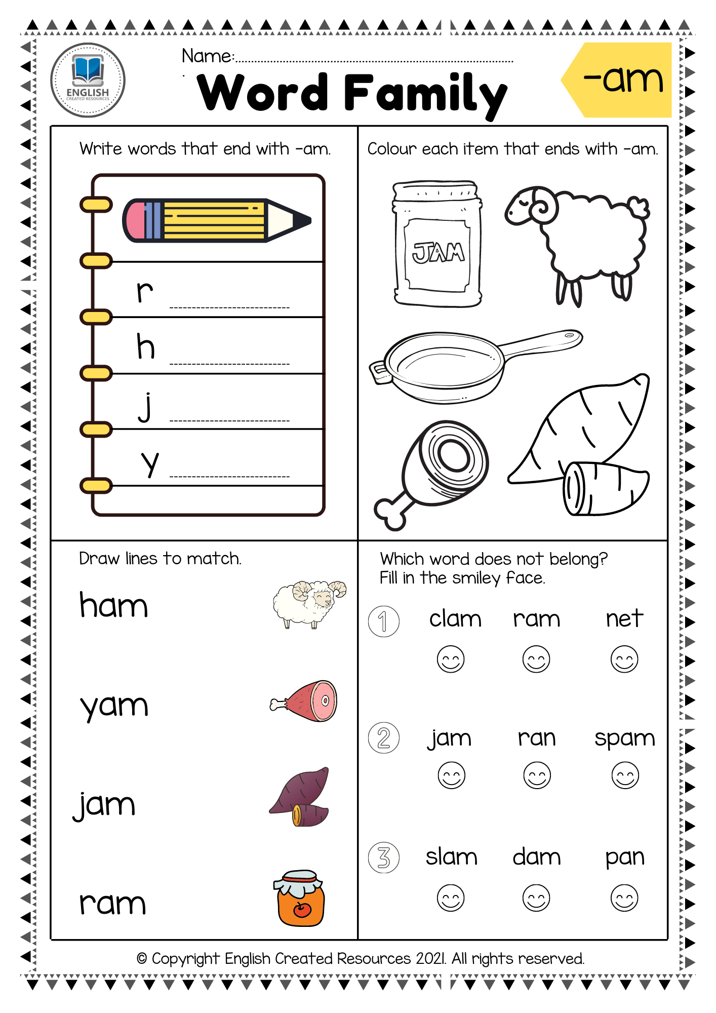 Free Printable Word Family Worksheets Free Printable Word Family Worksheets