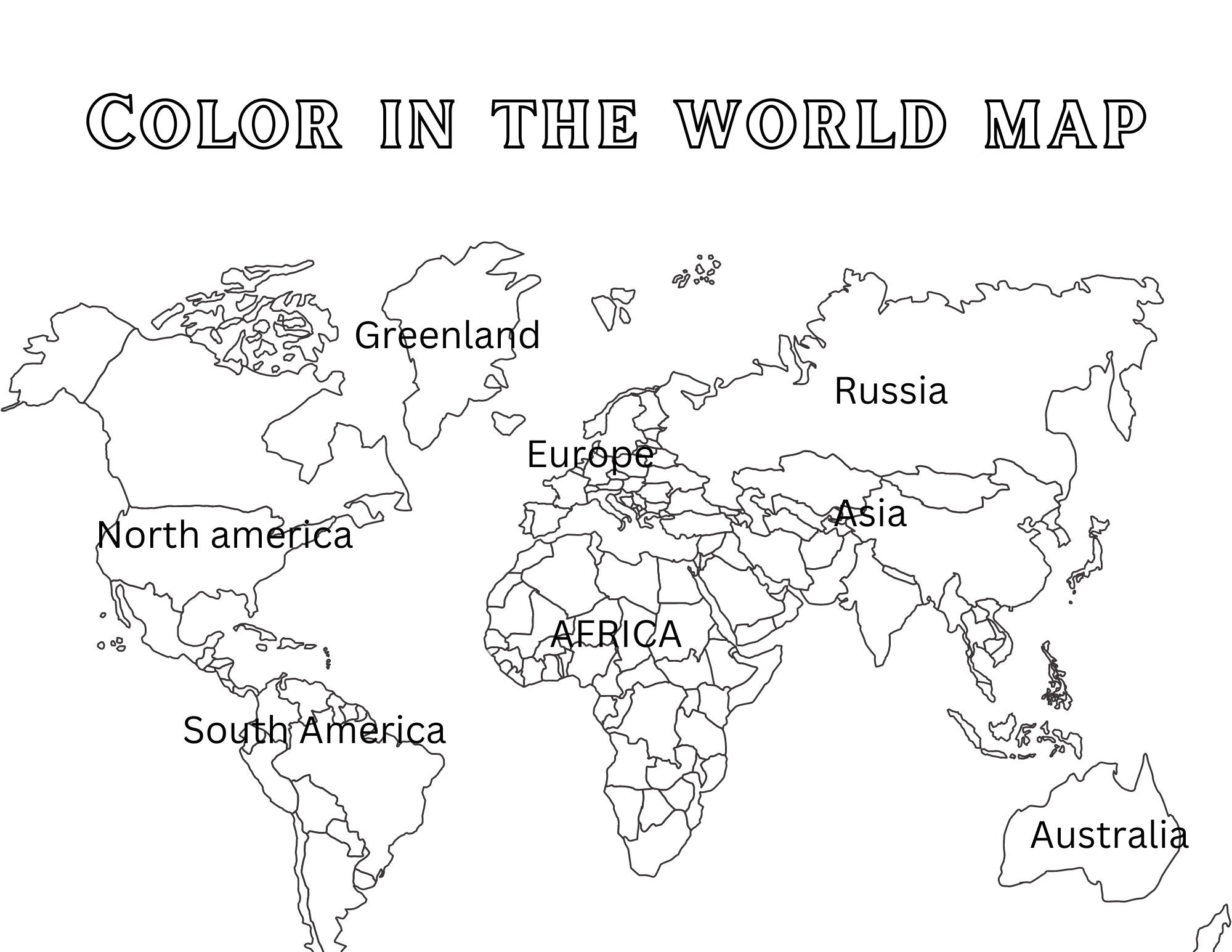 World Map Coloring Page Etsy World Map Coloring Page Etsy