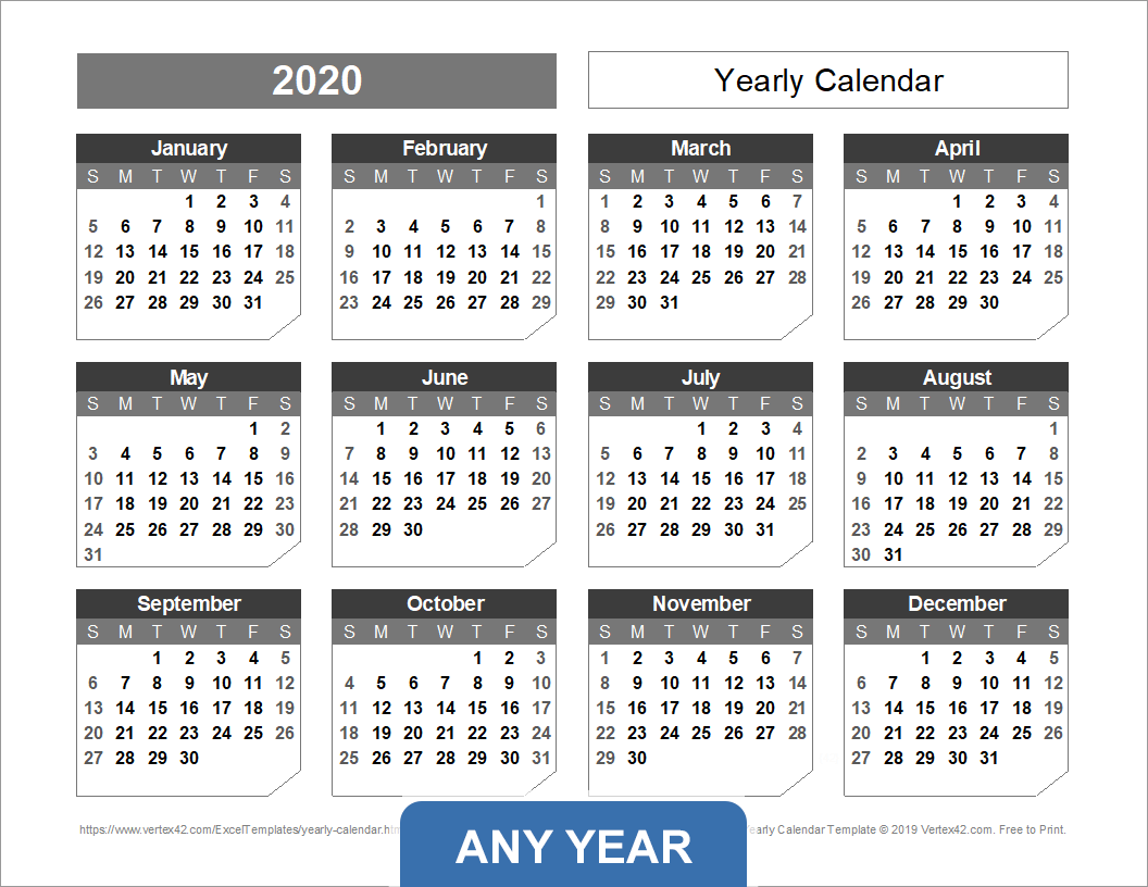 Yearly Calendar Template For 2025 And Beyond