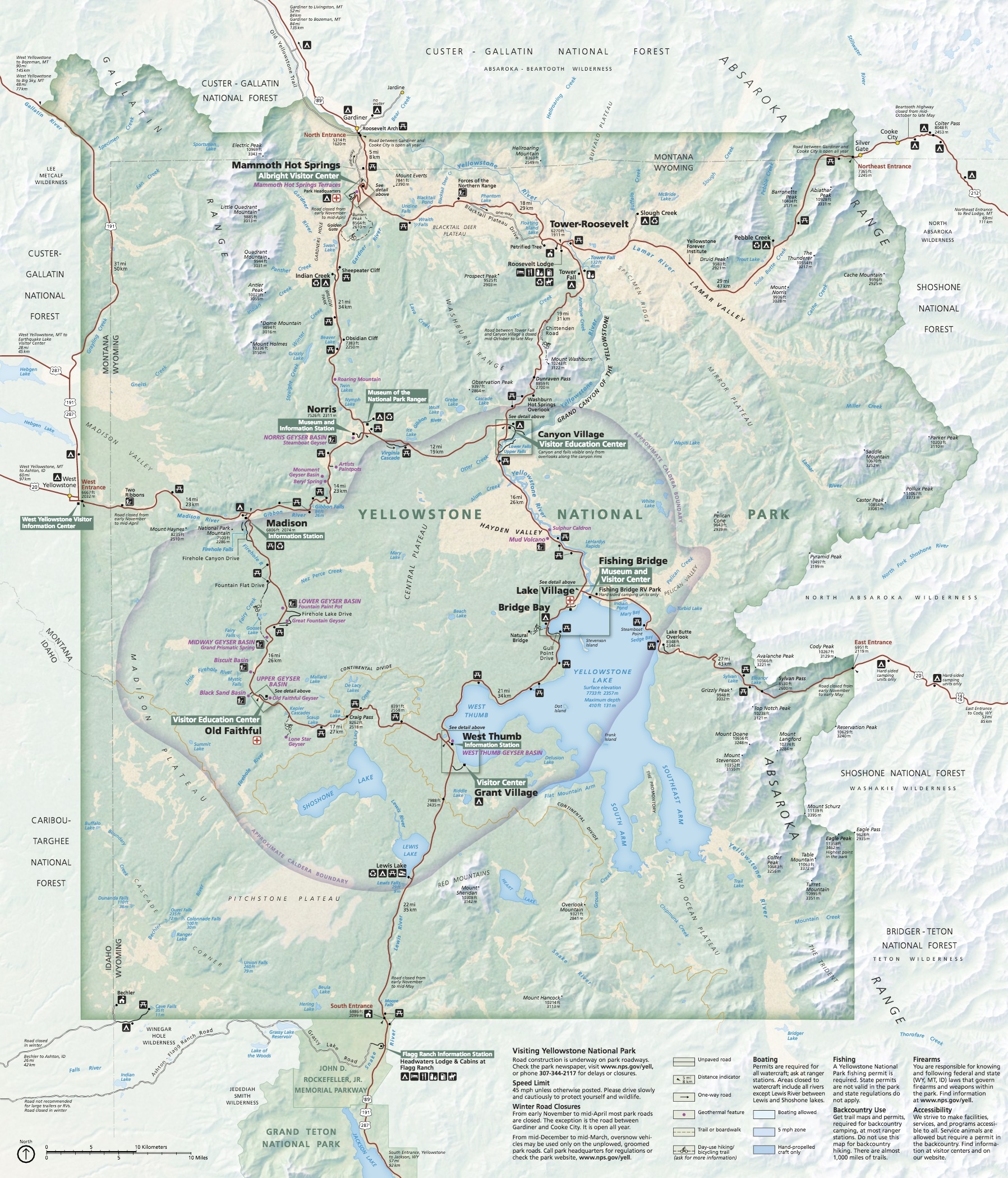 Yellowstone National Park Map U S Geological Survey