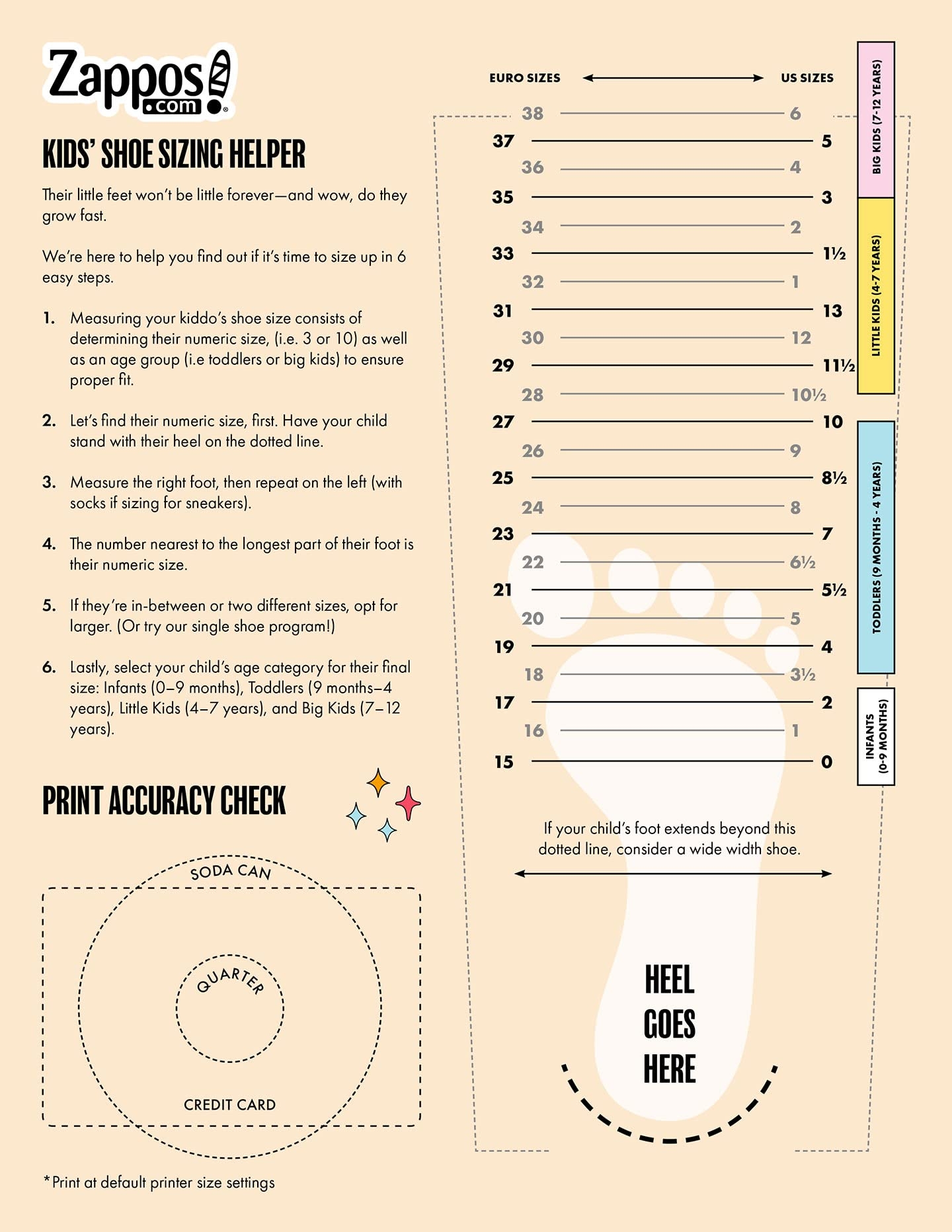 Zappos Child 039 s Foot Measuring Chart Conversion Chart Printable Zappos Size Zappos Children 039 s Shoe