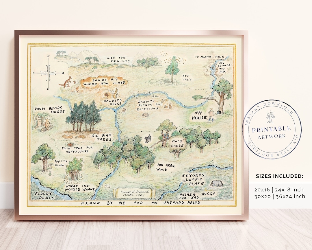 100 Acre Wood Map Printable Winnie the pooh Classic Map Baby Shower Birthday Party Centerpiece Nursery Decoration Owl Rabbit Piglet Etsy 100 Acre Wood Map Printable Winnie the pooh Classic Map Baby Shower Birthday Party Centerpiece Nursery Decoration Owl Rabbit Piglet Etsy