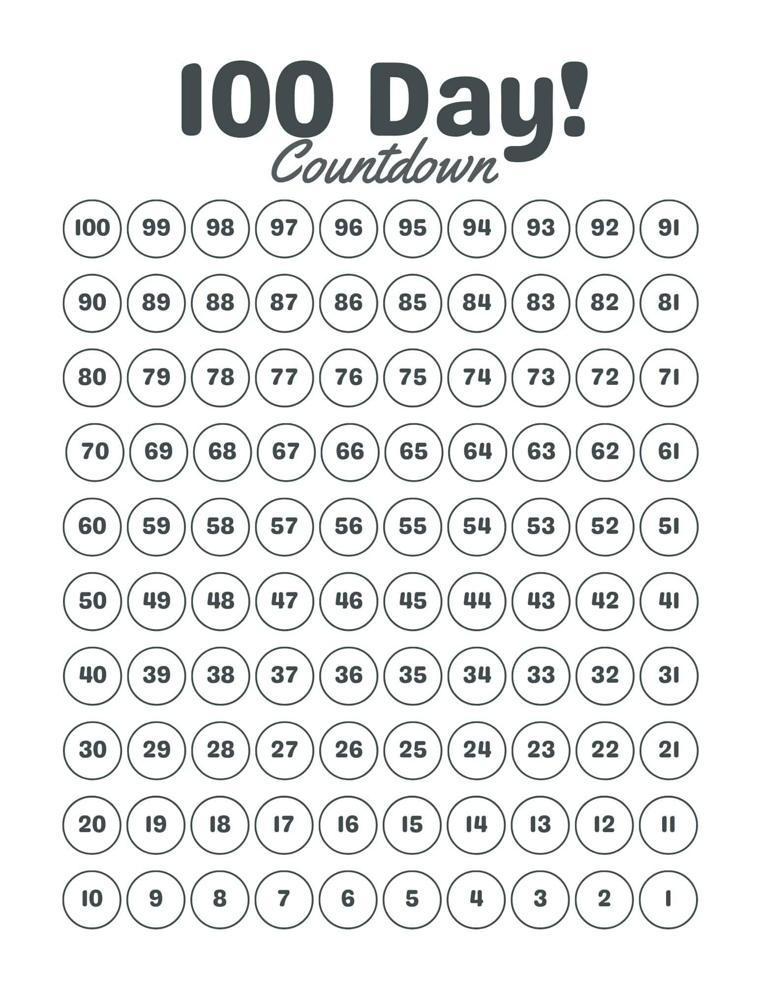 Holiday Countdown Calendar Printable