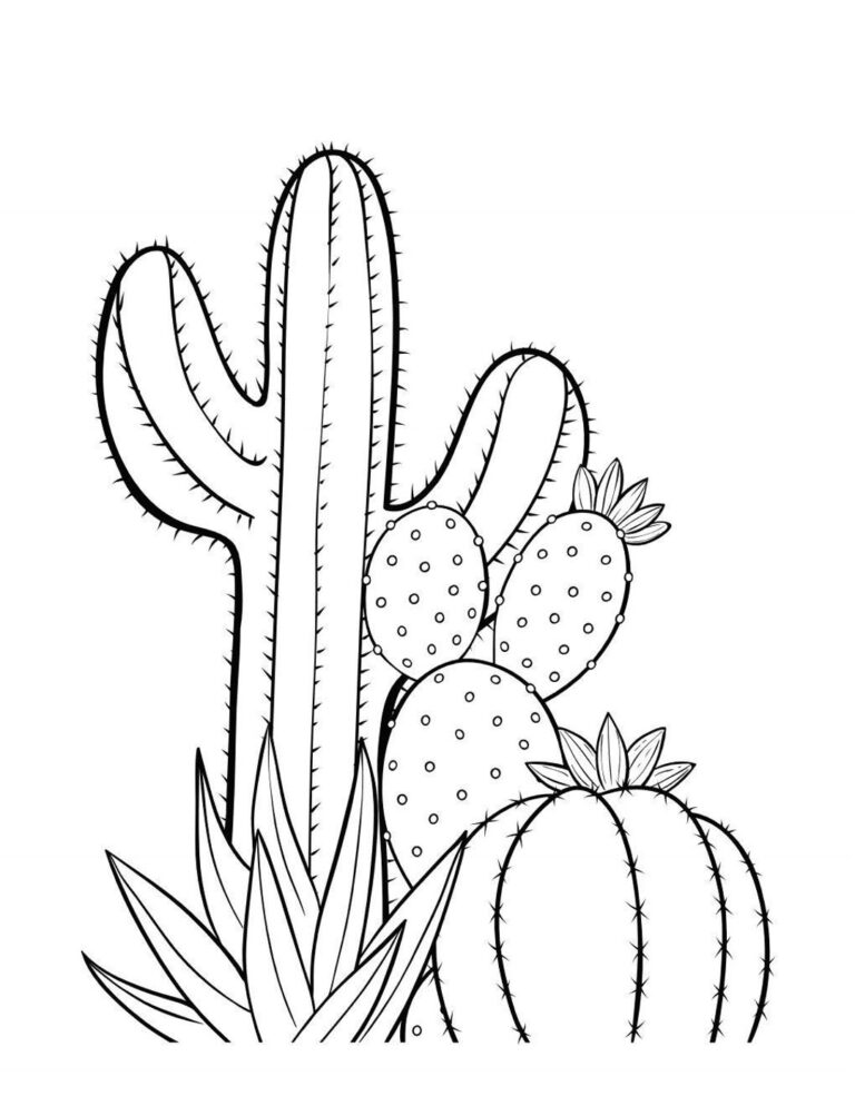 110 PRINTABLE Cactus Coloring Pages Etsy