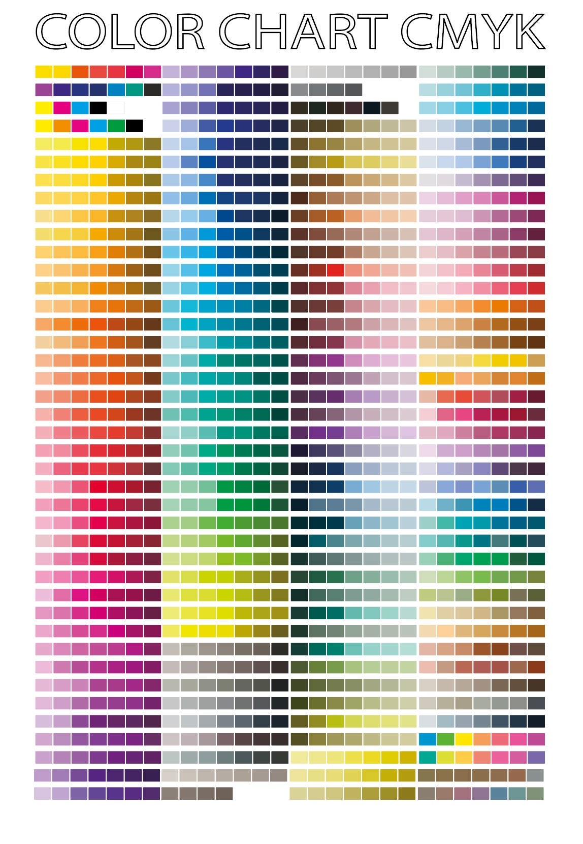 Printable Sublimation Color Chart