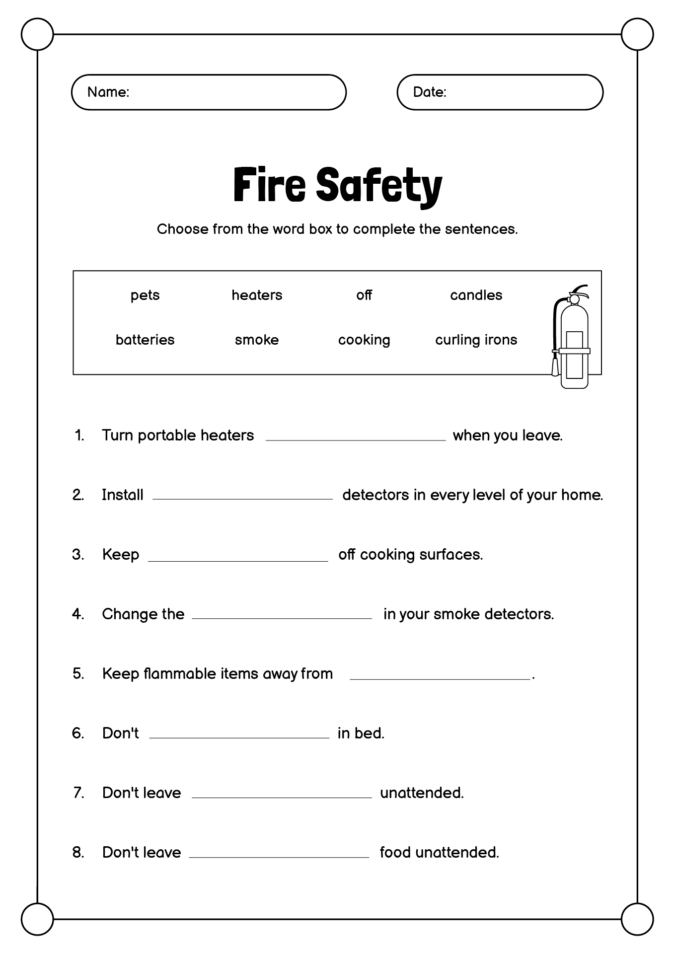 12 Safety Worksheets Printables Color In The House Free PDF At Worksheeto