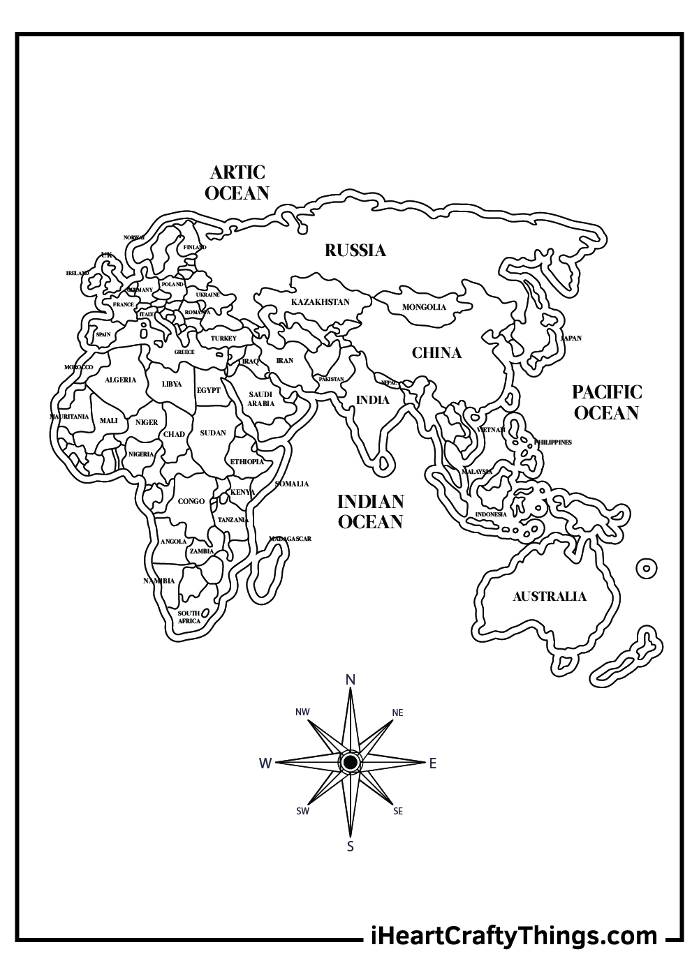 15 World Map Coloring Pages 100 Free Printables 