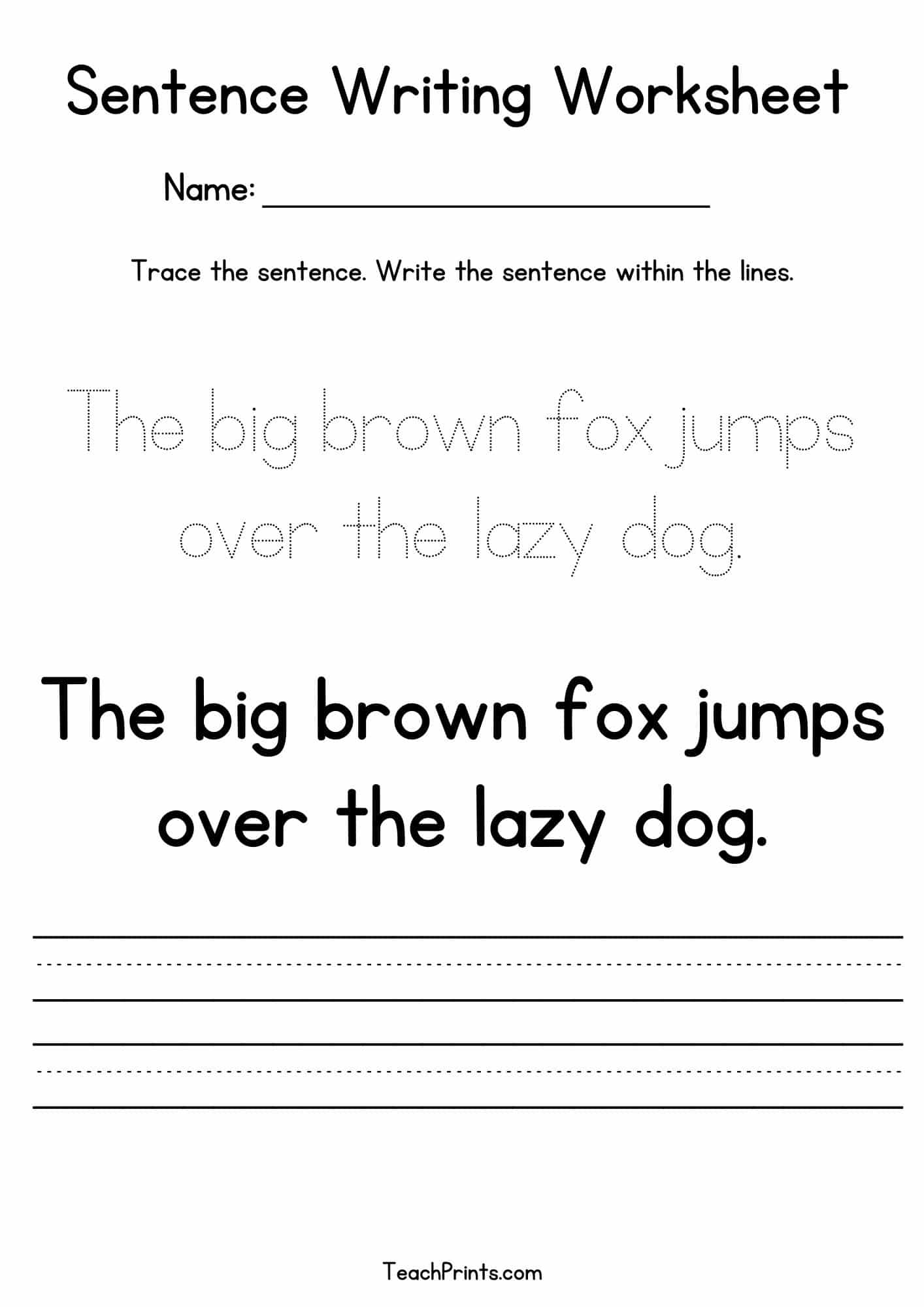 Free Printable Sentence Building Worksheets