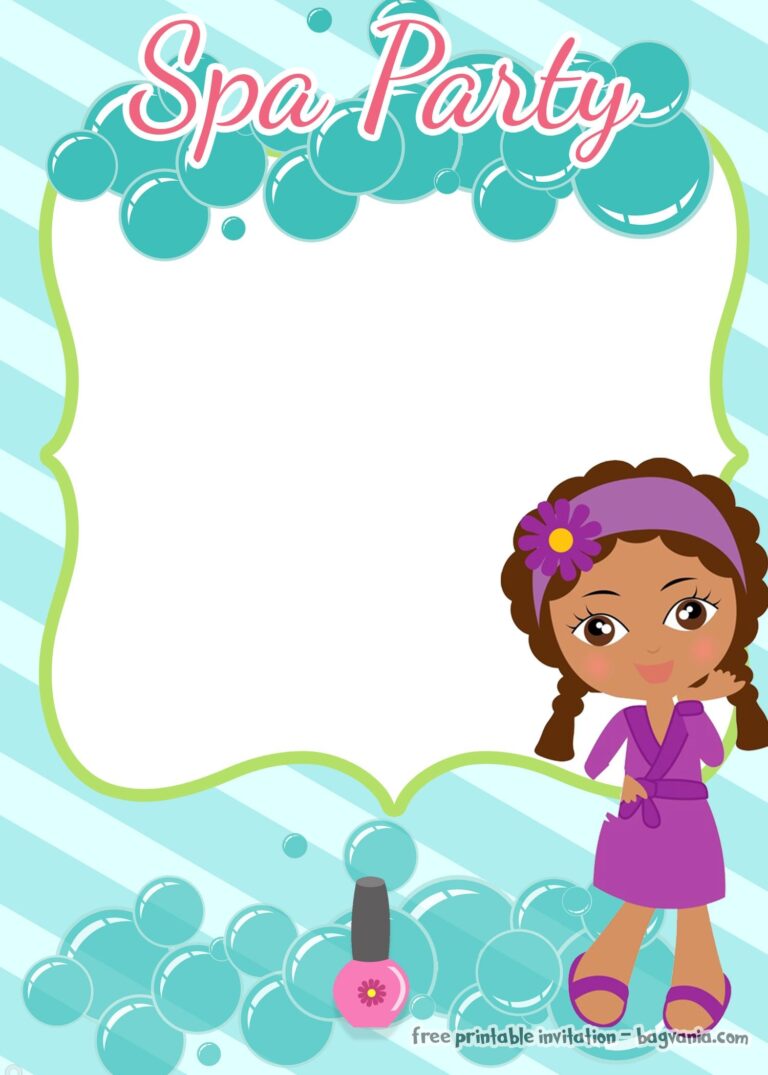 18 FREE Printable Spa Party Invitation Templates UPDATE 