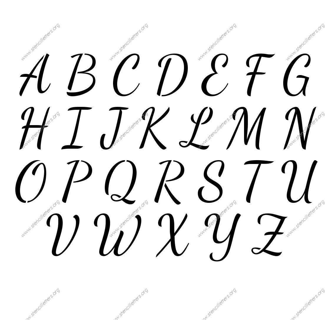 1950s Cursive Script Uppercase U0026 Lowercase Letter Stencils A Z 1 4 