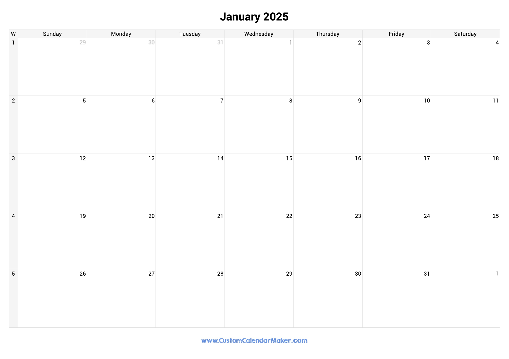2025 Calendar With Week Numbers Custom Calendar Maker