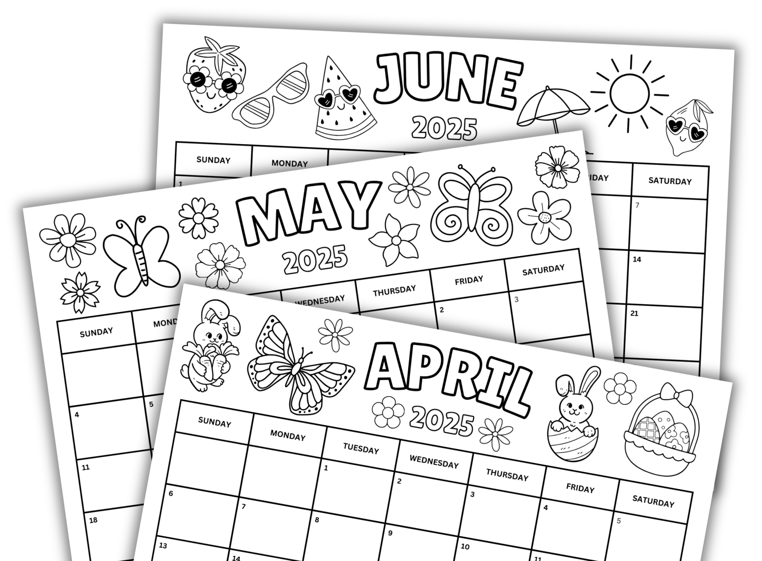 2025 Coloring Calendar Download 2025 Calendar Printable Activity For Kids 12 Month Calendar Worksheet Seasonal Monthly Coloring Pages 2025 Classful