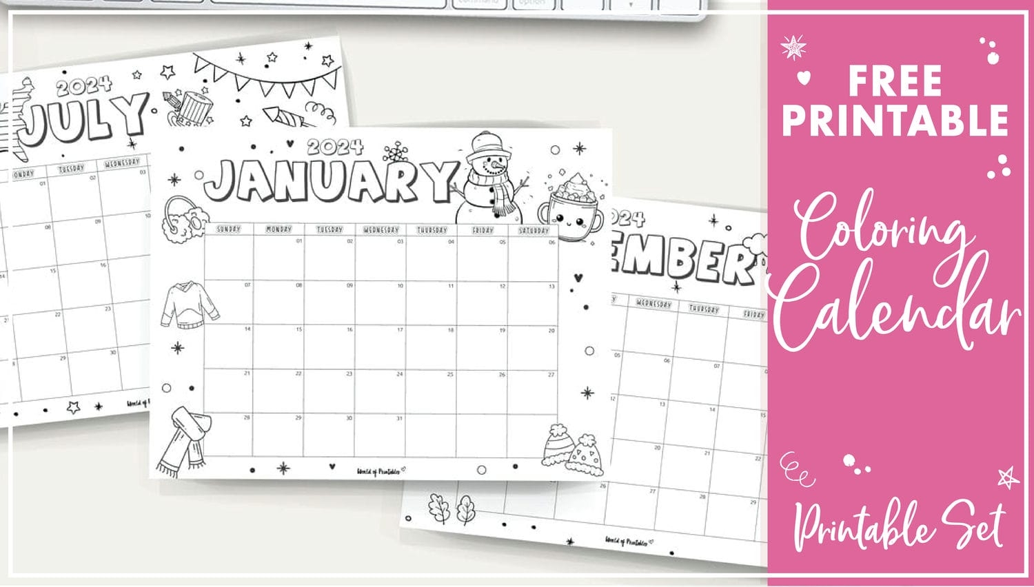 Printable Calendar Coloring Pages Printable Calendar Coloring Pages