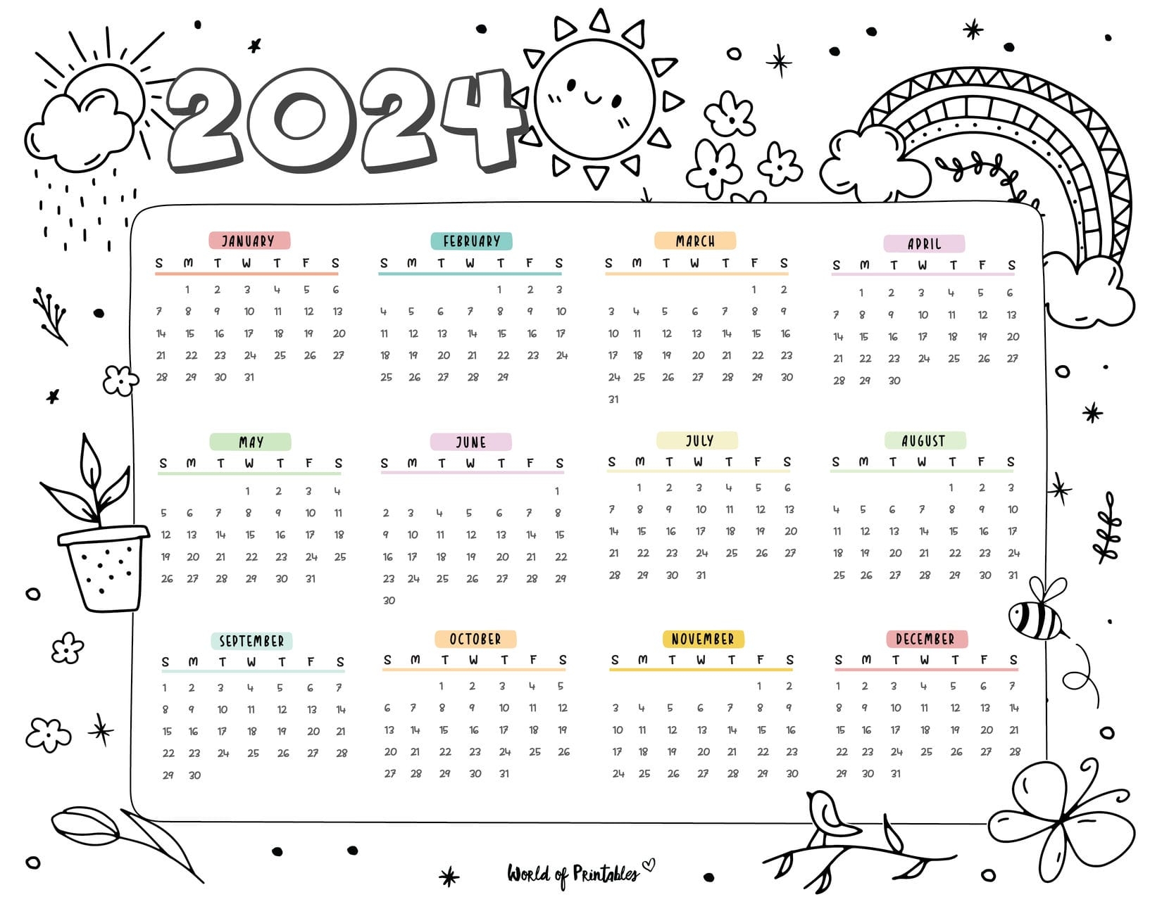 2025 Coloring Calendar Free Printables World Of Printables 2025 Coloring Calendar Free Printables World Of Printables