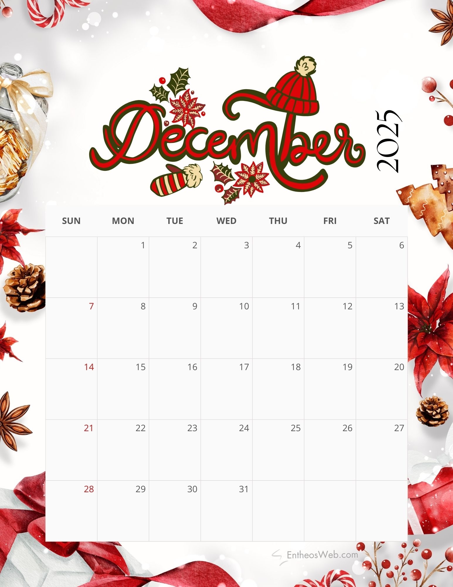 December 2025 Calendar Pdf