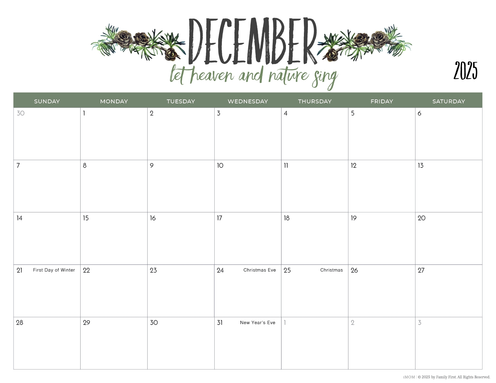 2025 Printable Calendars2025 Printable Calendars For Moms IMOM