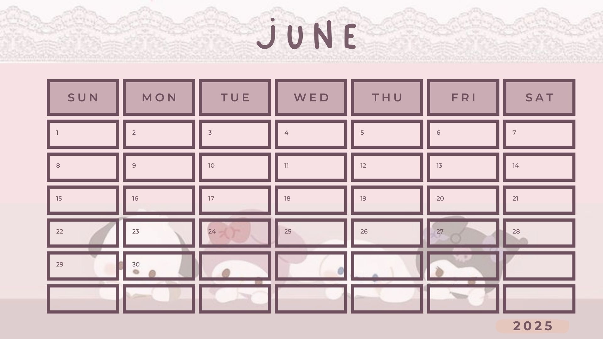 2025 SANRIO CALENDAR By Marianggala26 Raket PH