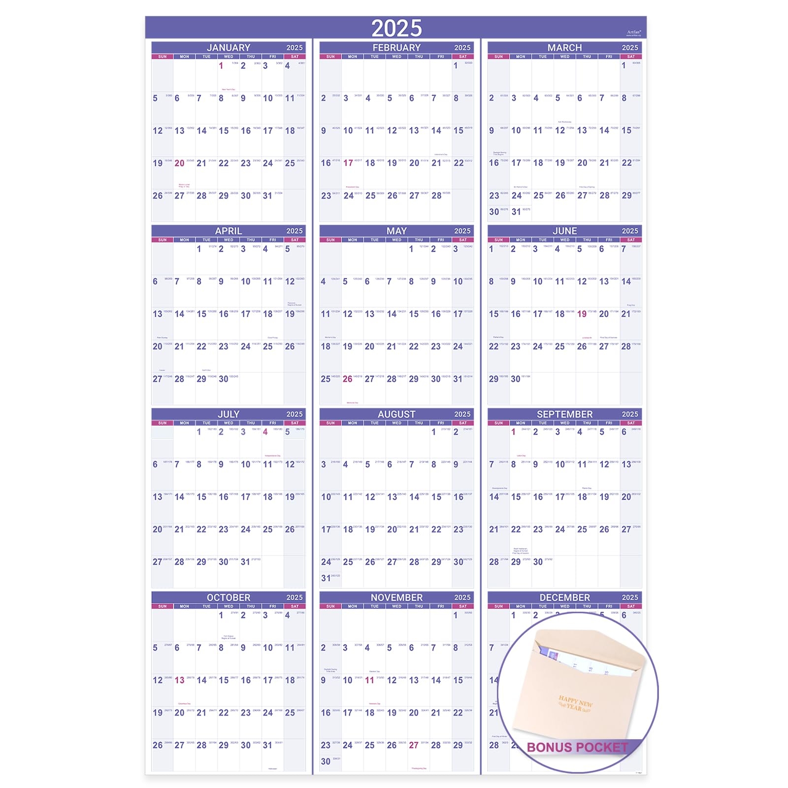 2025 Yearly Wall Calendar 2025 Wall Calendar With Julian Date Jan 2025 Dec 2025 One Page For Organizing Premium Thick Paper Vertical Gift 2025 Yearly Wall Calendar 2025 Wall Calendar With Julian Date Jan 2025 Dec 2025 One Page For Organizing Premium Thick Paper Vertical Gift