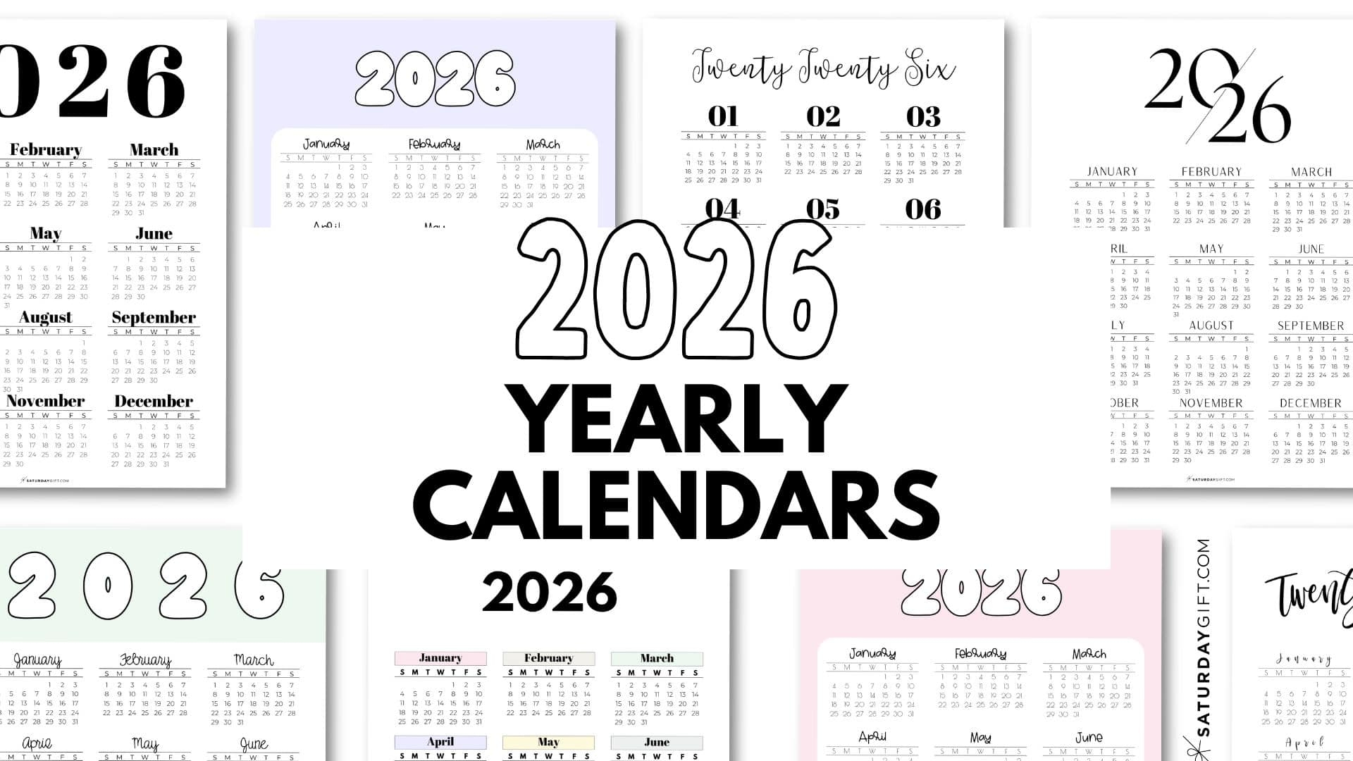 2026 Yearly Calendars 35 Free Printables 2026 Yearly Calendars 35 Free Printables
