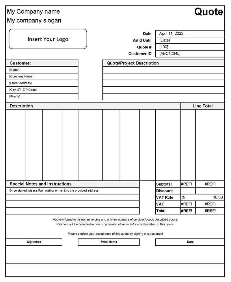 22 Free Price Quote Templates Word Excel 