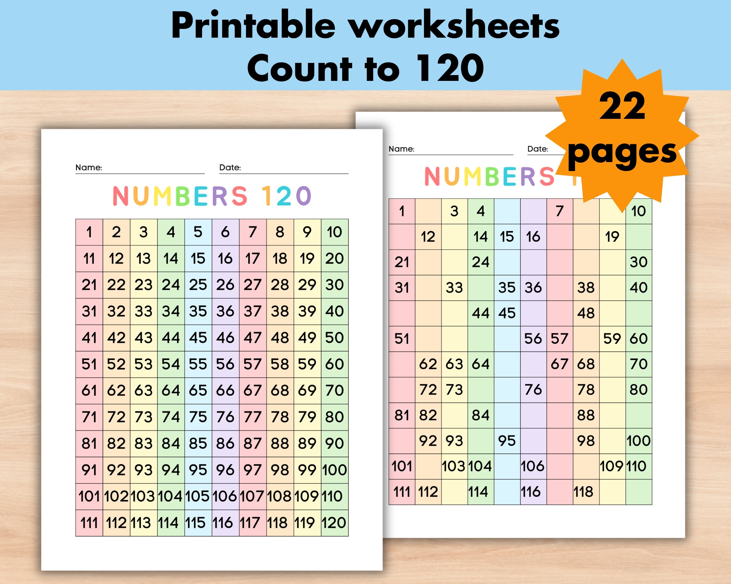 120 Chart Printable