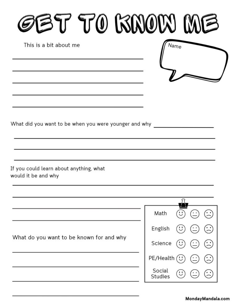 30 All About Me Worksheets Free PDF Printables 