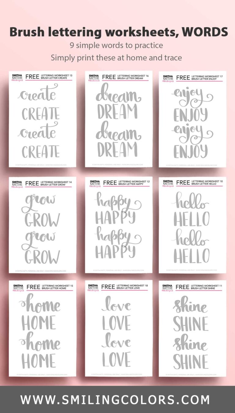 30 FREE Lettering Worksheets Print Start Practicing 