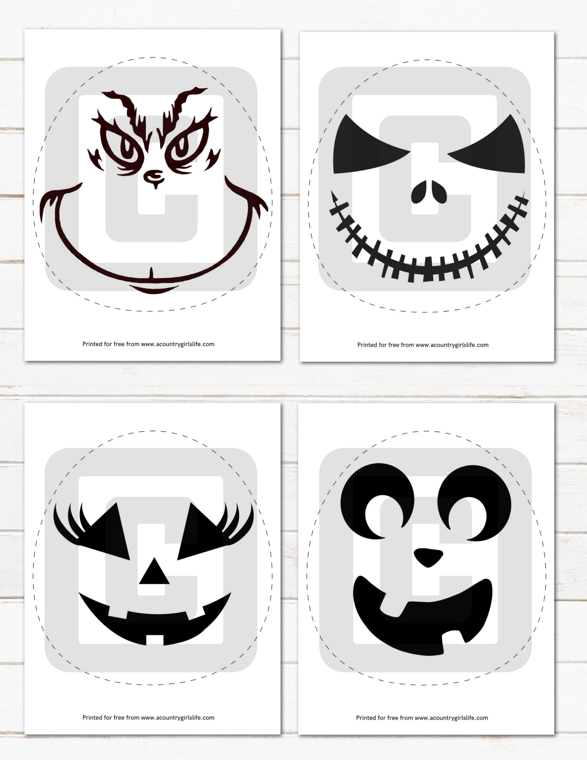 31 EASY FREE Printable Pumpkin Carving Stencils A Country Worksheets Library