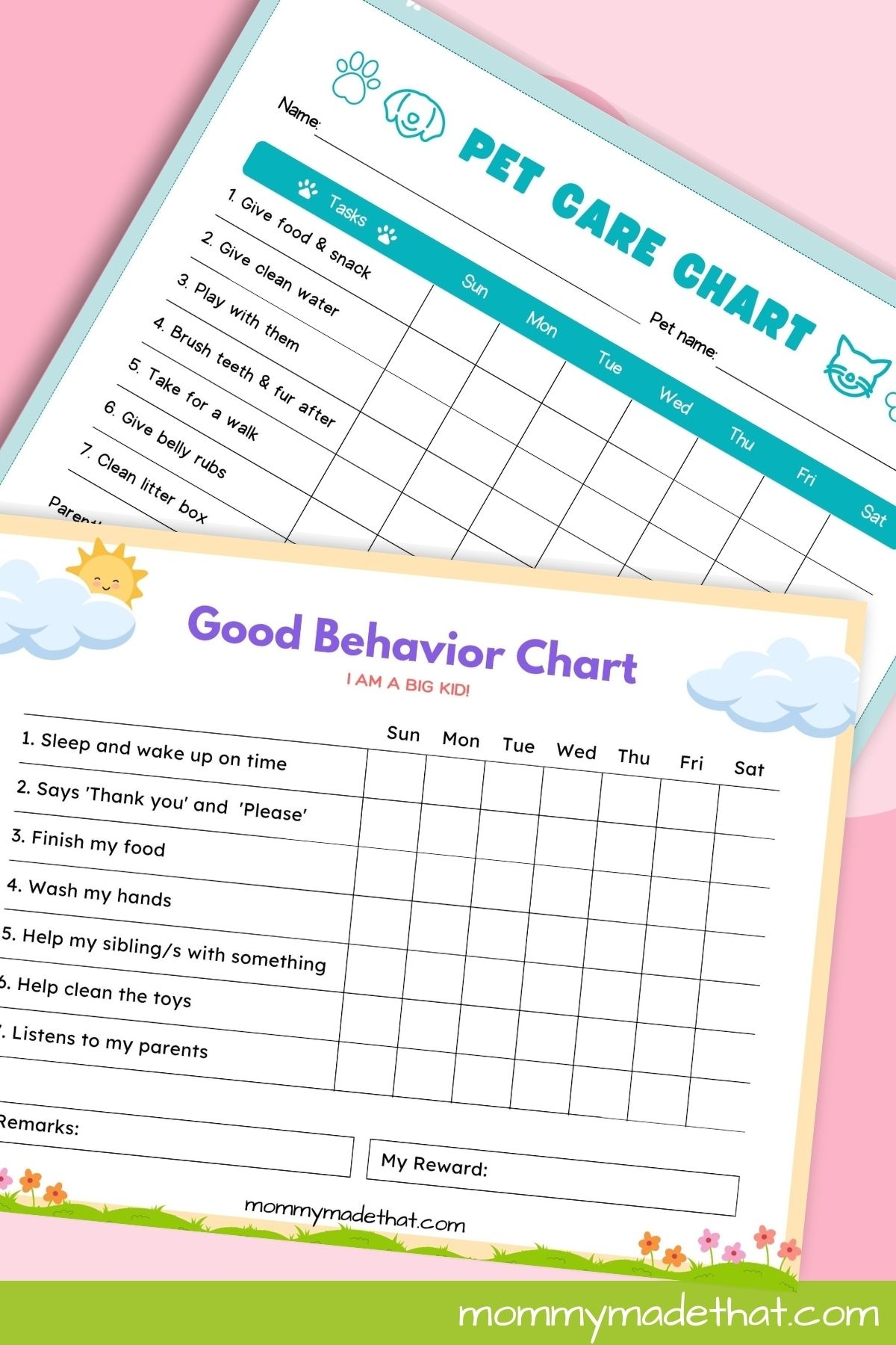 Free Printable Pet Chore Chart