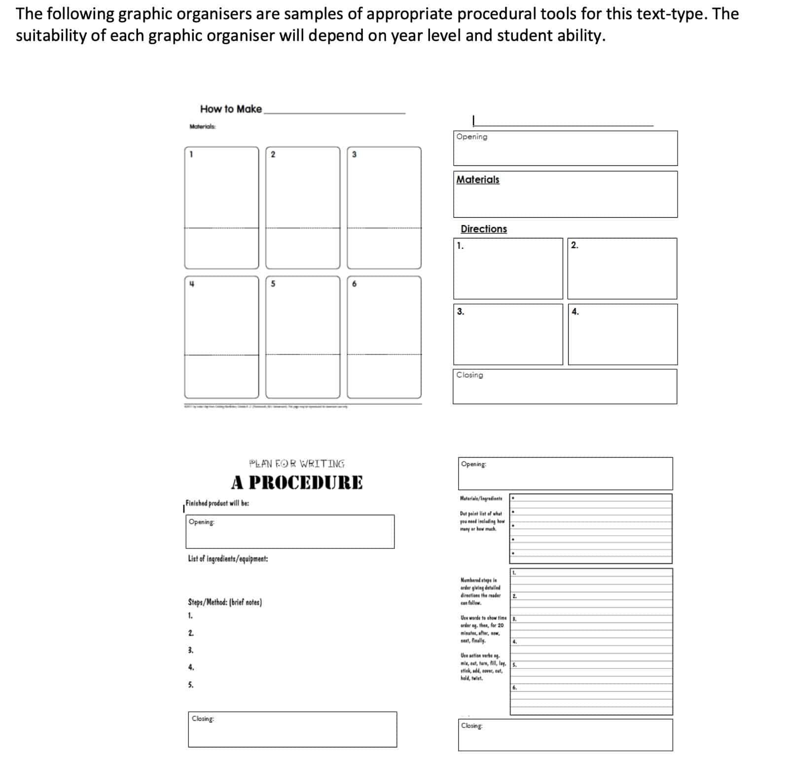 Free Printable Procedural Writing Template