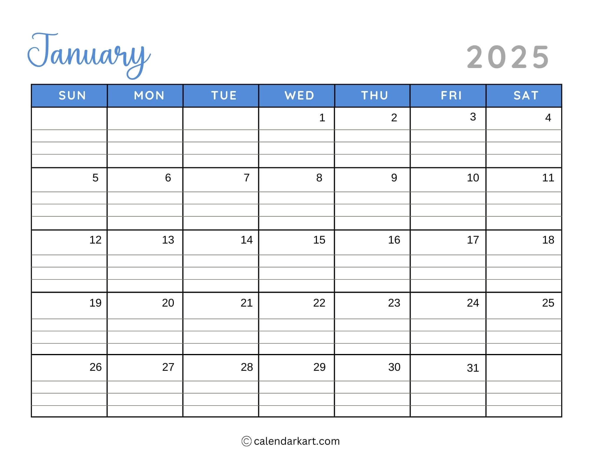 40 Printable January 2025 Calendars Free Pdf Calendarkart 40 Printable January 2025 Calendars Free Pdf Calendarkart