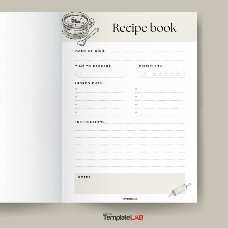 42 Perfect Cookbook Templates Recipe Book U0026 Recipe Cards 