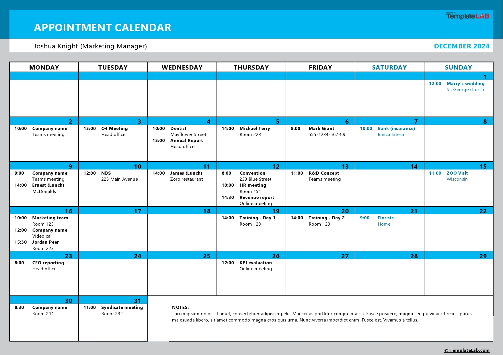 50 Printable Appointment Schedule Templates Appointment Calendars