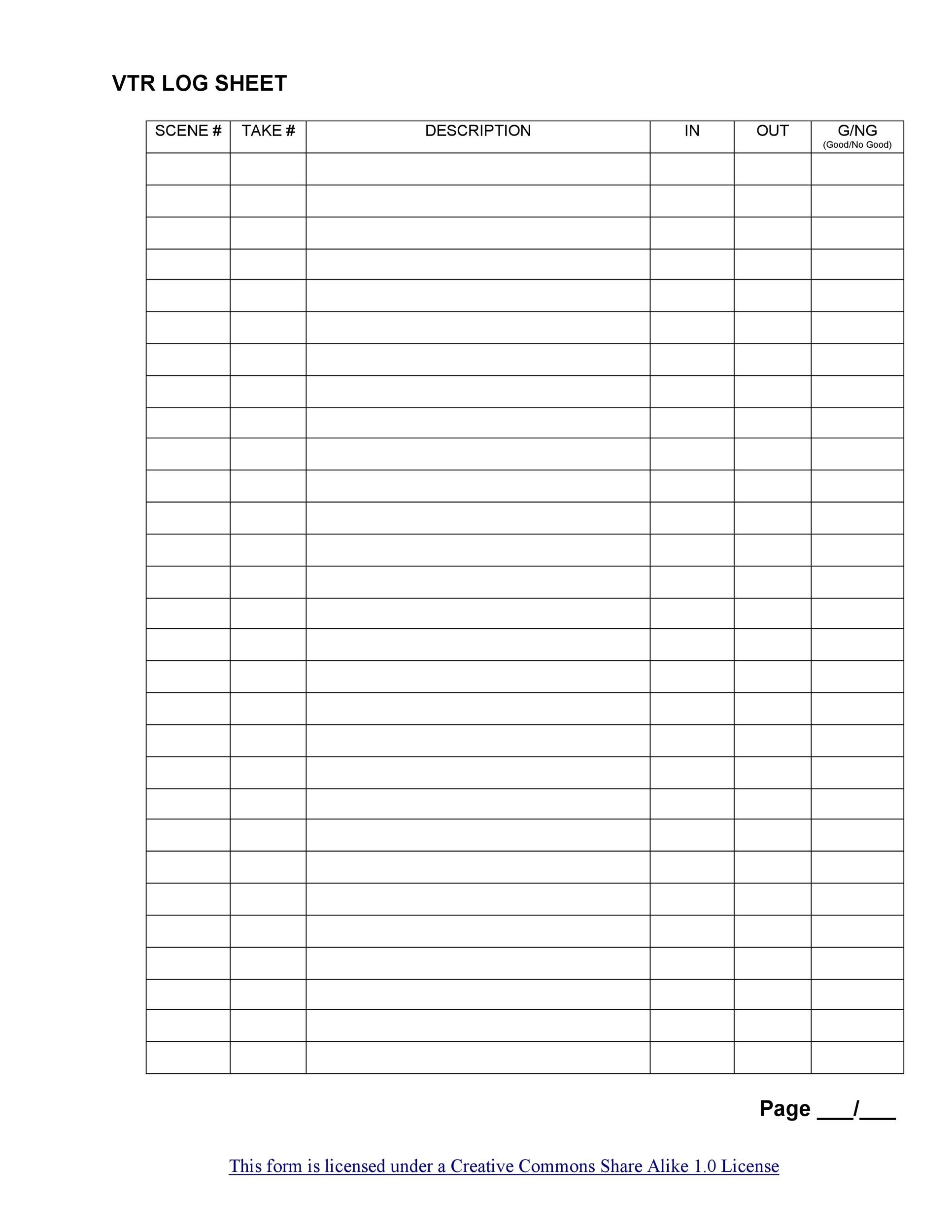 50 Printable Log Sheet Templates Direct Download TemplateLab 50 Printable Log Sheet Templates Direct Download TemplateLab