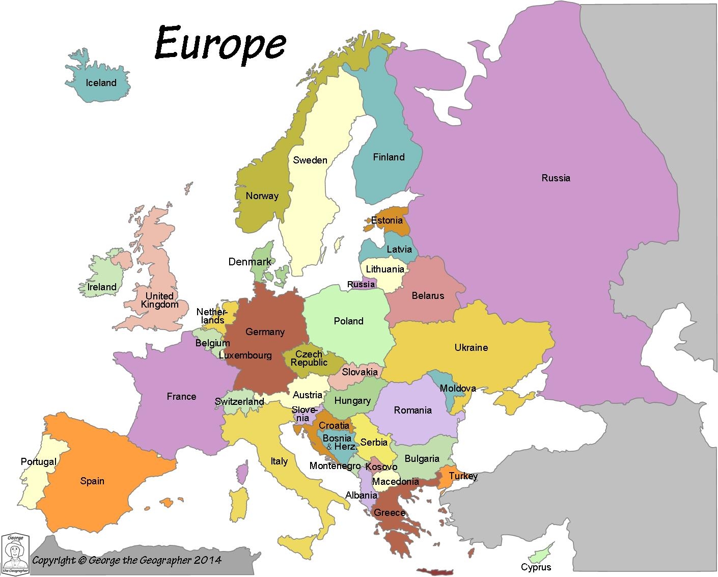 6 Detailed Free Political Map Of Europe