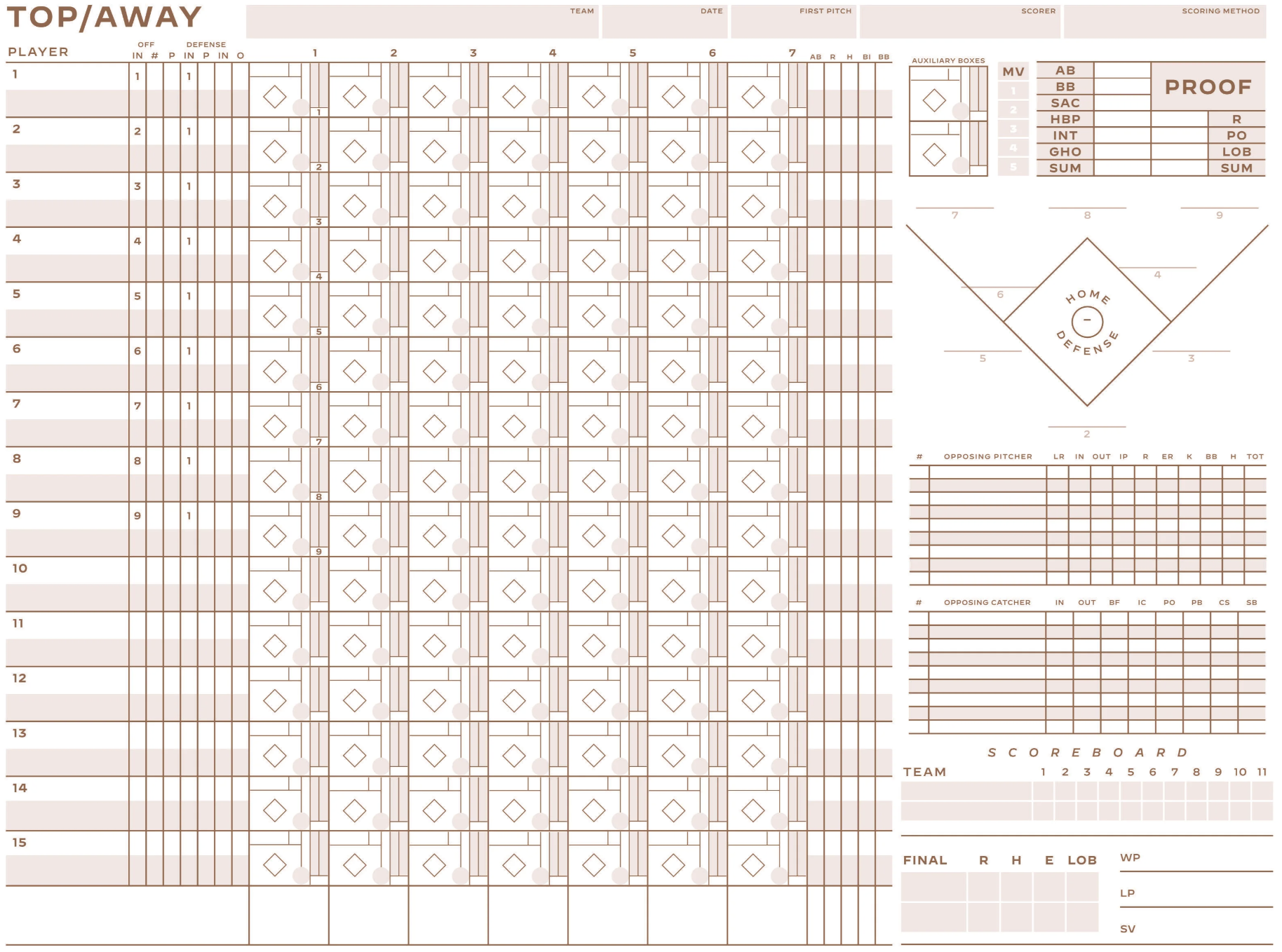 6 Free Printable Baseball Scorecards Scorebook Pages 6 Free Printable Baseball Scorecards Scorebook Pages