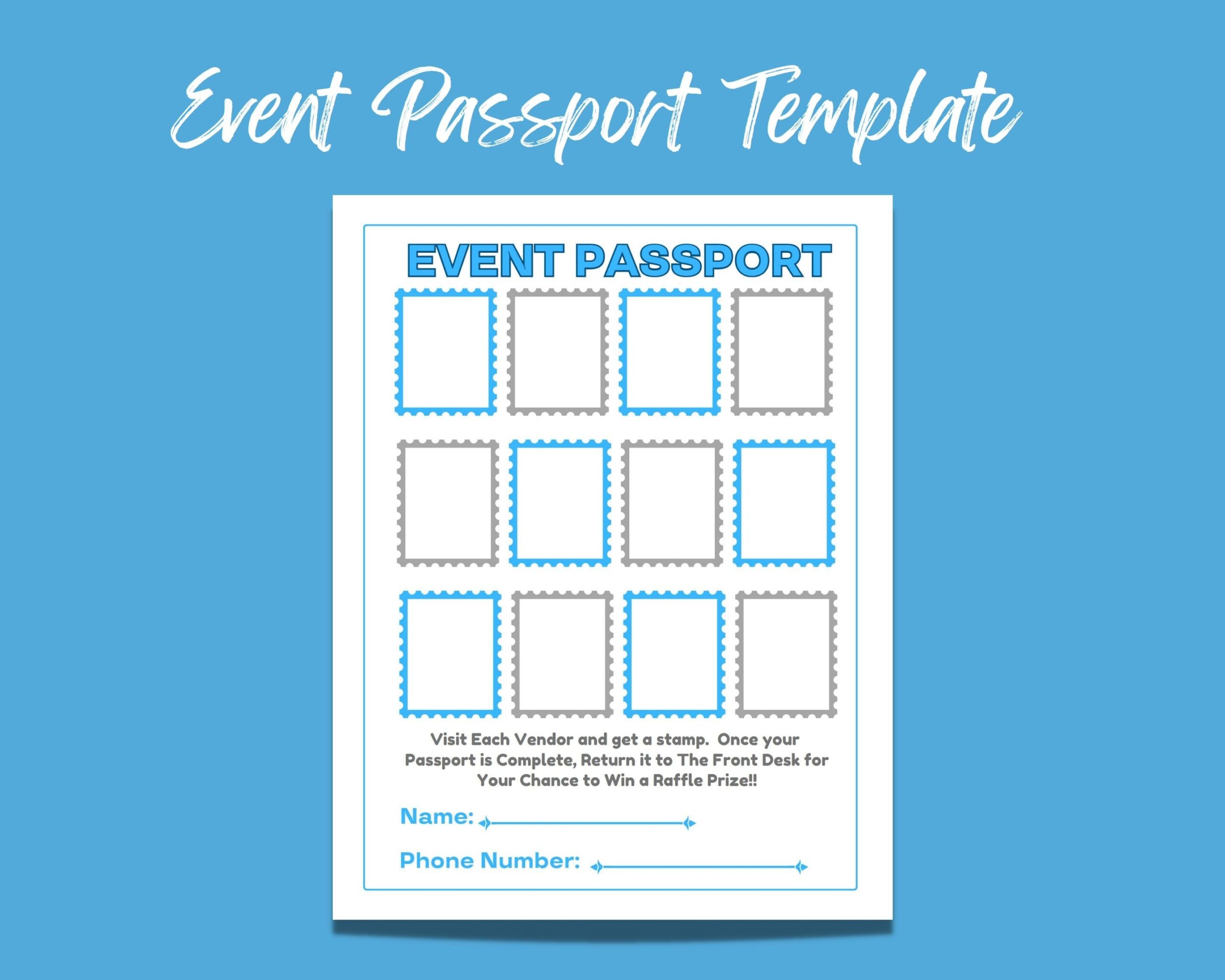8 5 X 11 Printable digital Event Passport Template Edit In Adobe Acrobat Or In CANVA Free Instant Digital Download Great For Health Fairs Etsy Canada