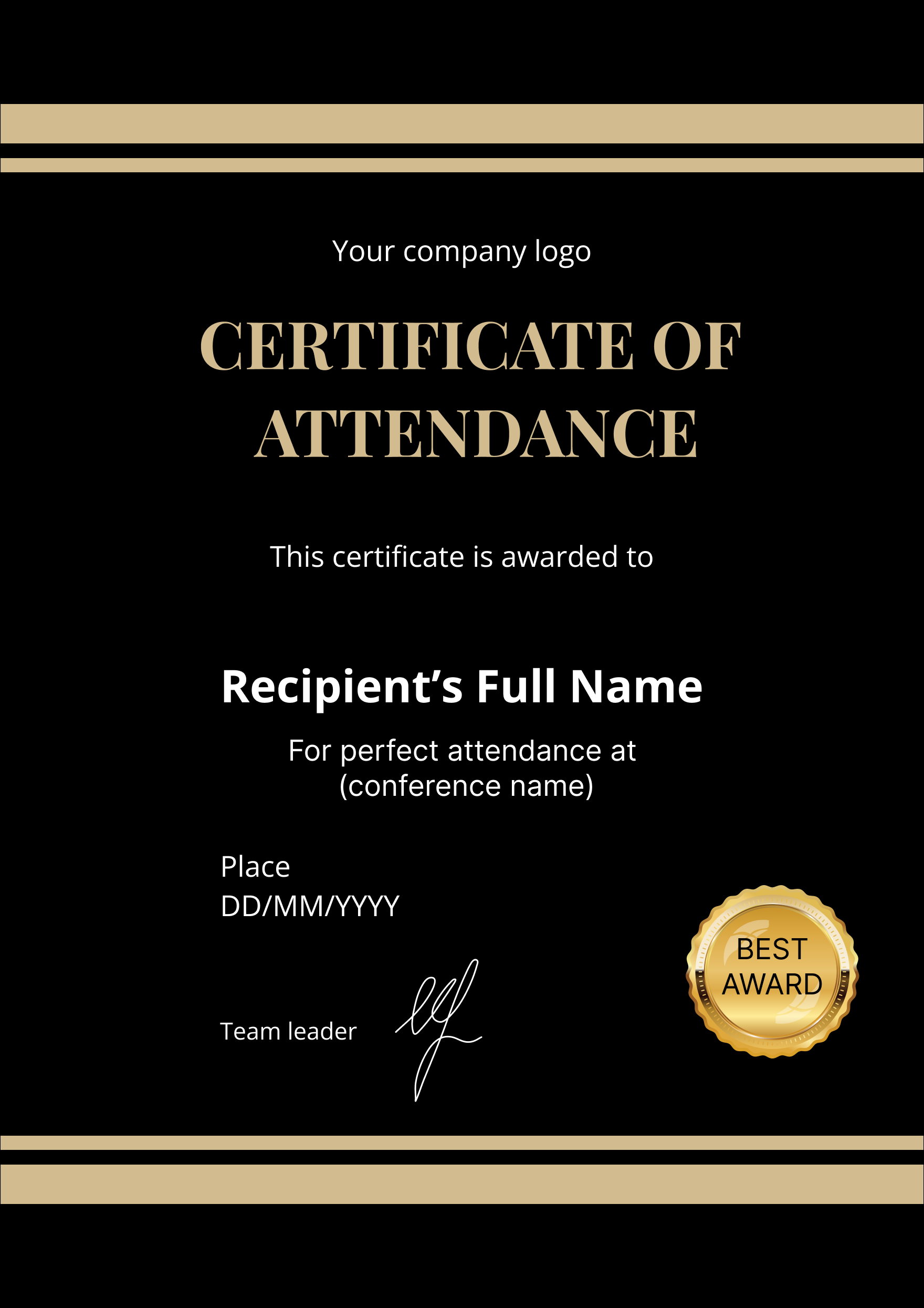 8 FREE Attendance Certificate Templates Virtualbadge io