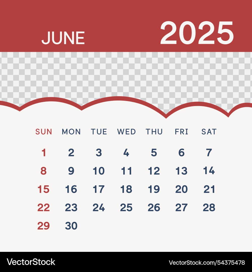 A Calendar With The Date Of June 2025 Royalty Free Vector A Calendar With The Date Of June 2025 Royalty Free Vector