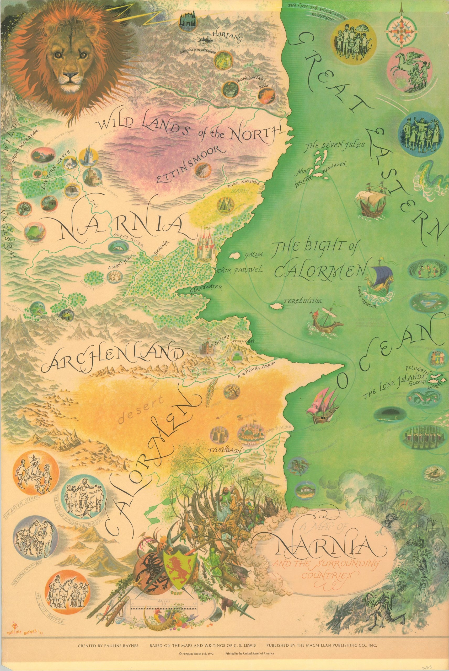 A Map Of Narnia And The Surrounding Countries Curtis Wright Maps